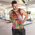 Australia Pink Cockatoo Christmas Men Tank Top Aussie Native Flowers Merry Xmas - Red - Aussie Hoodie