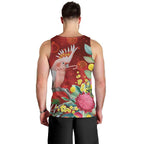 Australia Pink Cockatoo Christmas Men Tank Top Aussie Native Flowers Merry Xmas - Red - Aussie Hoodie