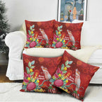 Australia Pink Cockatoo Christmas Pillow Cover Aussie Native Flowers Merry Xmas - Red - Aussie Hoodie