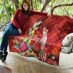 Australia Pink Cockatoo Christmas Quilt Aussie Native Flowers Merry Xmas - Red - Aussie Hoodie