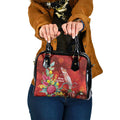 Australia Pink Cockatoo Christmas Shoulder Handbag Aussie Native Flowers Merry Xmas - Red - Aussie Hoodie