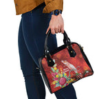 Australia Pink Cockatoo Christmas Shoulder Handbag Aussie Native Flowers Merry Xmas - Red - Aussie Hoodie