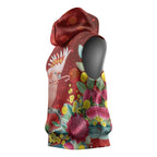 Australia Pink Cockatoo Christmas Sleeveless Hoodie Aussie Native Flowers Merry Xmas - Red - Aussie Hoodie