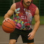 Australia Pink Cockatoo Christmas Sleeveless Zip Hoodie Aussie Native Flowers Merry Xmas - Red LT14