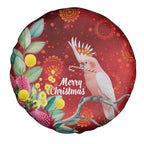 Australia Pink Cockatoo Christmas Spare Tire Cover Aussie Native Flowers Merry Xmas - Red - Aussie Hoodie