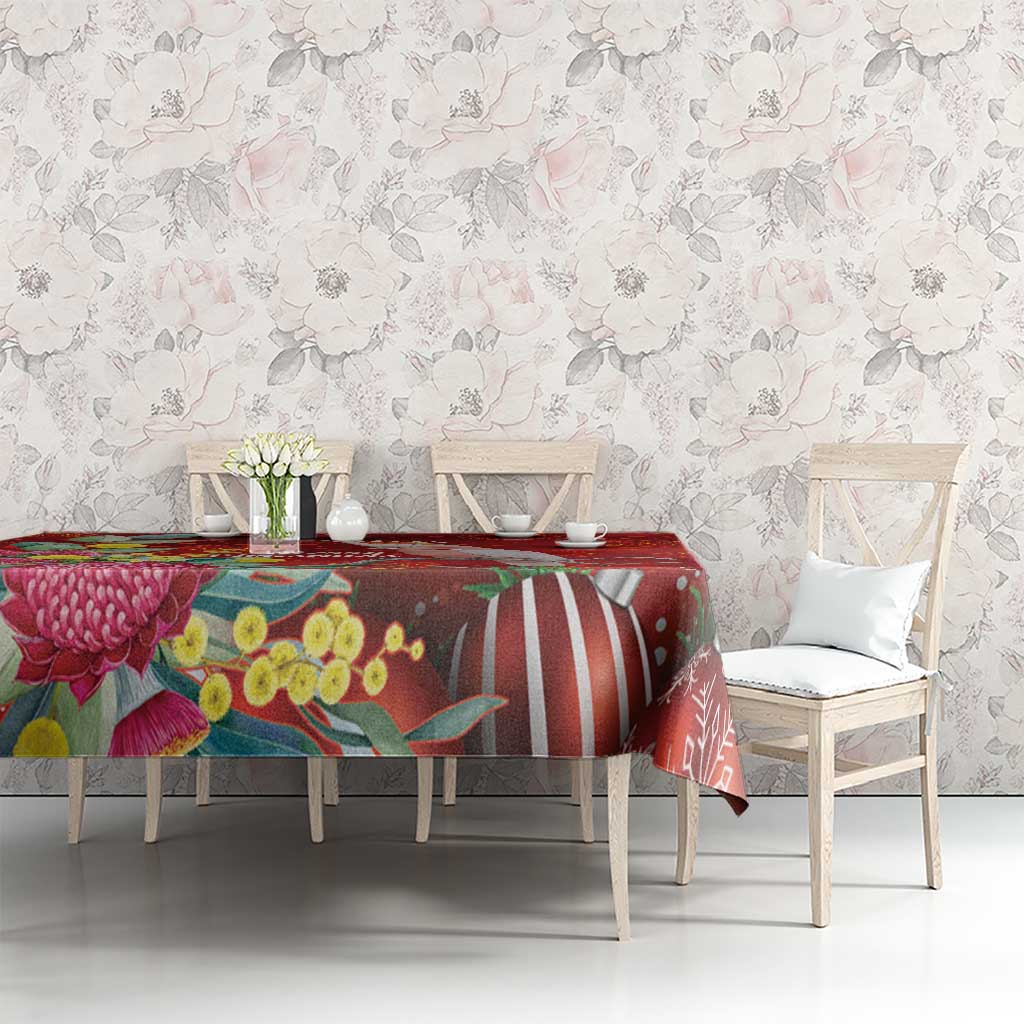 Australia Pink Cockatoo Christmas Tablecloth Aussie Native Flowers Merry Xmas - Red - Aussie Hoodie