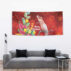 Australia Pink Cockatoo Christmas Tapestry Aussie Native Flowers Merry Xmas - Red - Aussie Hoodie
