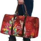 Australia Pink Cockatoo Christmas Travel Bag Aussie Native Flowers Merry Xmas - Red - Aussie Hoodie