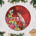 Australia Pink Cockatoo Christmas Tree Skirt Aussie Native Flowers Merry Xmas - Red - Aussie Hoodie