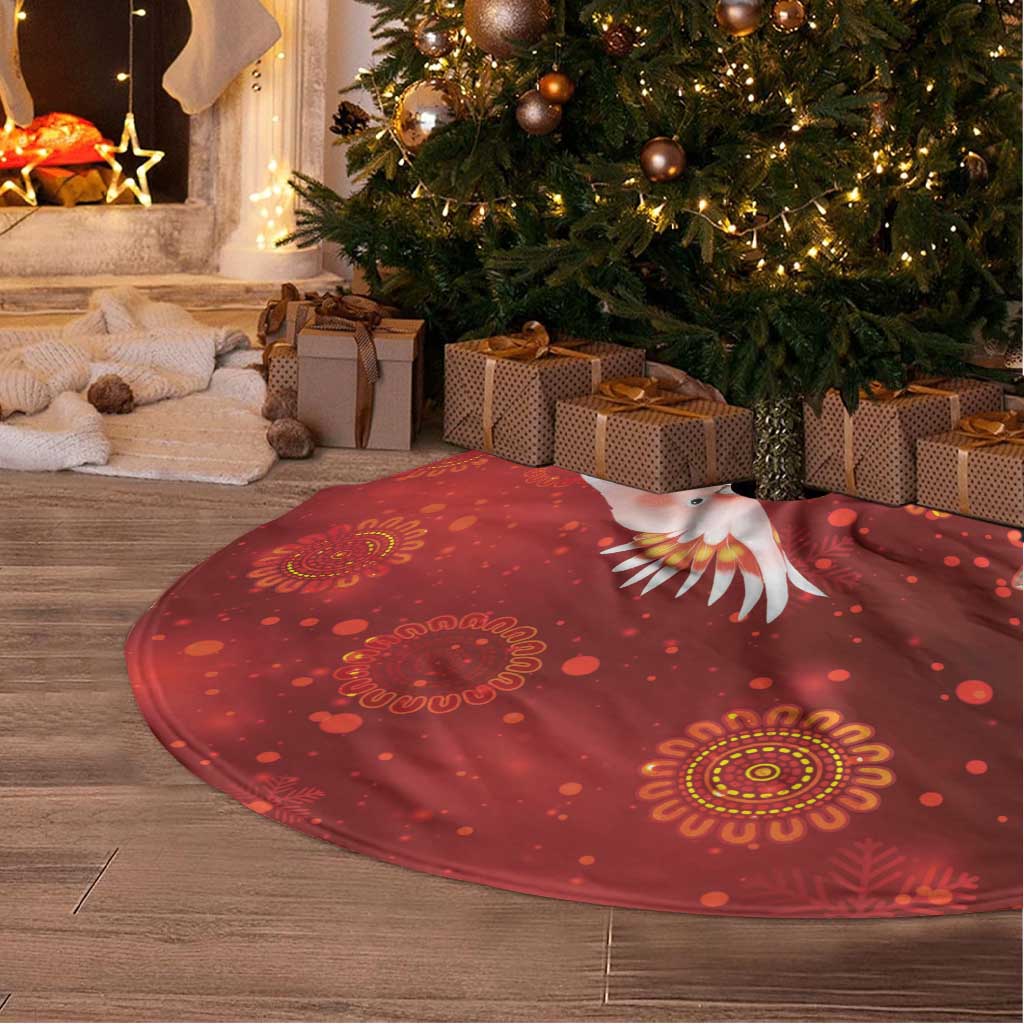 Australia Pink Cockatoo Christmas Tree Skirt Aussie Native Flowers Merry Xmas - Red - Aussie Hoodie