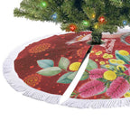 Australia Pink Cockatoo Christmas Tree Skirt Aussie Native Flowers Merry Xmas - Red - Aussie Hoodie