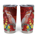 Australia Pink Cockatoo Christmas Tumbler Cup Aussie Native Flowers Merry Xmas - Red - Aussie Hoodie