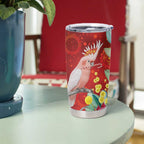 Australia Pink Cockatoo Christmas Tumbler Cup Aussie Native Flowers Merry Xmas - Red - Aussie Hoodie
