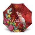 Australia Pink Cockatoo Christmas Umbrella Aussie Native Flowers Merry Xmas - Red - Aussie Hoodie