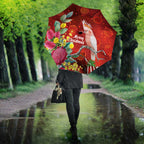 Australia Pink Cockatoo Christmas Umbrella Aussie Native Flowers Merry Xmas - Red - Aussie Hoodie