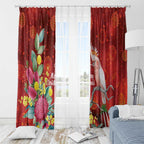 Australia Pink Cockatoo Christmas Window Curtain Aussie Native Flowers Merry Xmas - Red - Aussie Hoodie