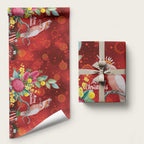 Australia Pink Cockatoo Christmas Wrapping Paper Aussie Native Flowers Merry Xmas - Red - Aussie Hoodie