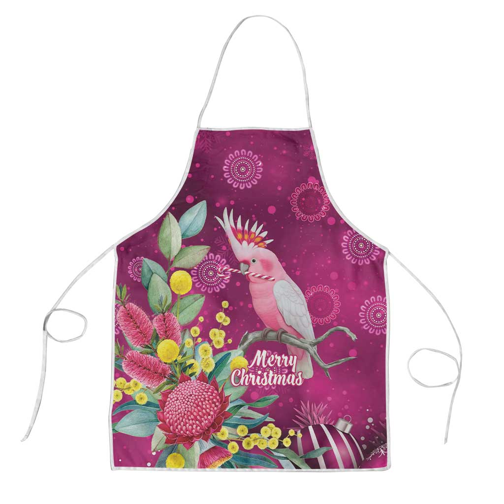 Australia Pink Cockatoo Christmas Apron Aussie Native Flowers Merry Xmas - Pink - Aussie Hoodie