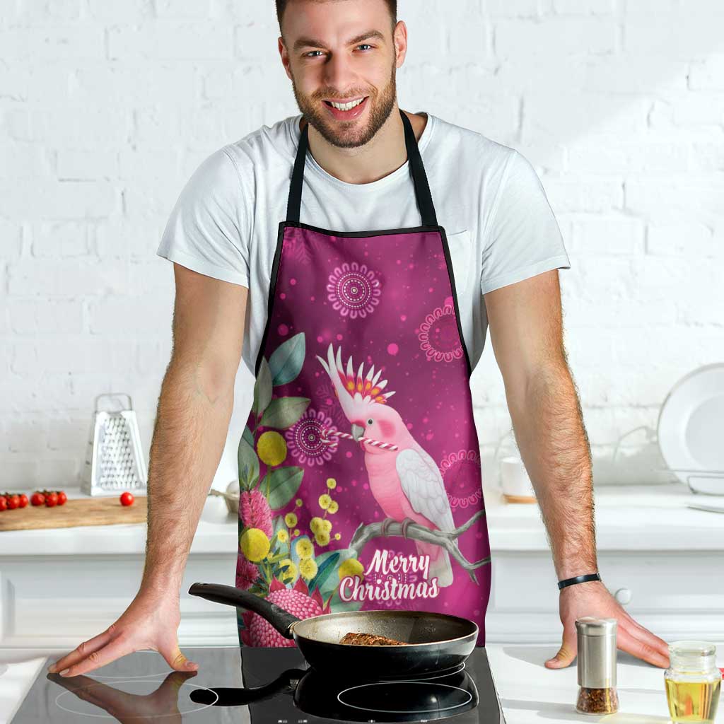 Australia Pink Cockatoo Christmas Apron Aussie Native Flowers Merry Xmas - Pink - Aussie Hoodie