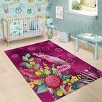 Australia Pink Cockatoo Christmas Area Rug Aussie Native Flowers Merry Xmas - Pink - Aussie Hoodie