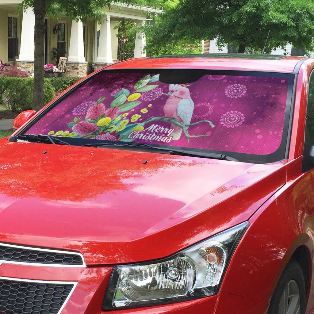 Australia Pink Cockatoo Christmas Auto Sun Shade Aussie Native Flowers Merry Xmas - Pink - Aussie Hoodie