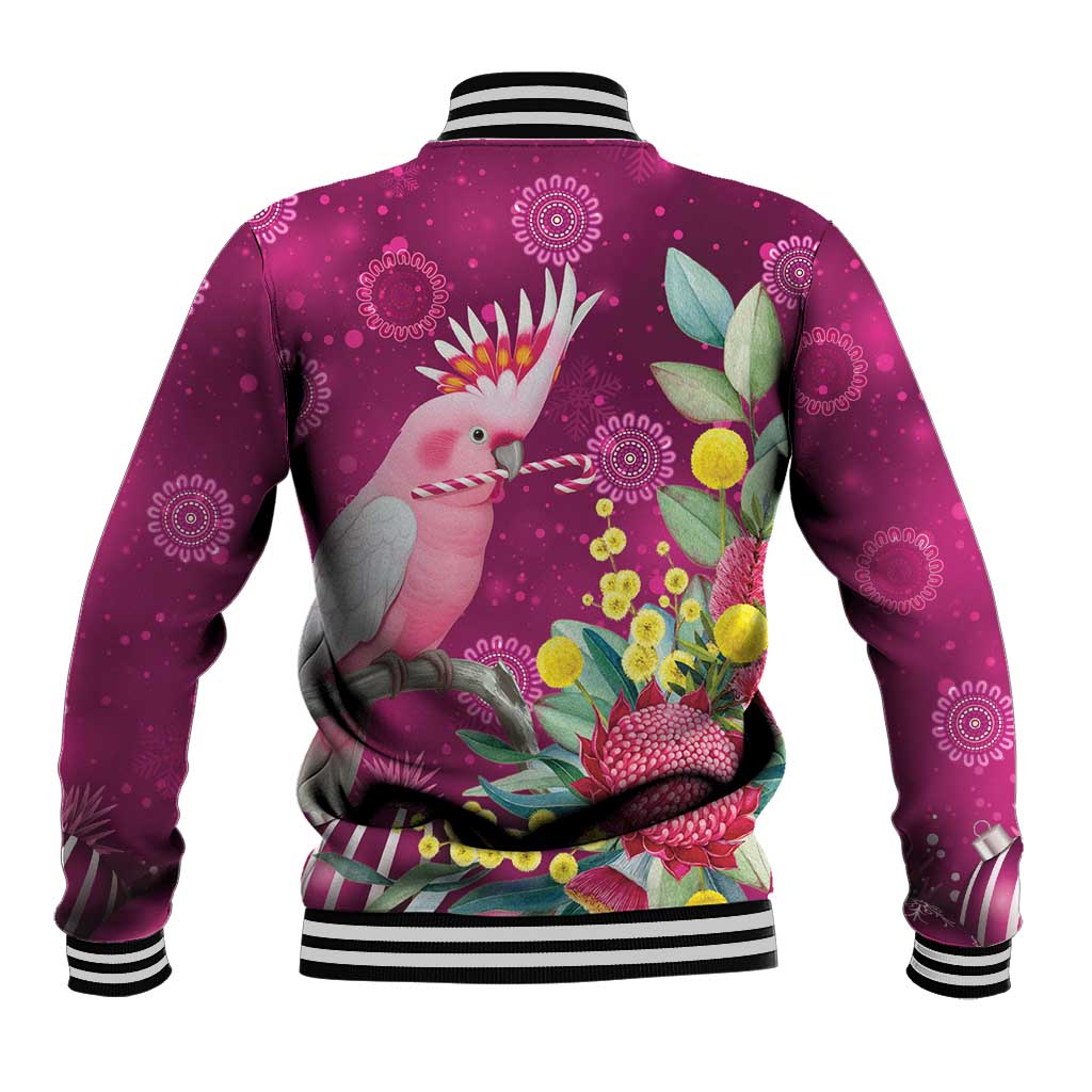 Australia Pink Cockatoo Christmas Baseball Jacket Aussie Native Flowers Merry Xmas - Pink - Aussie Hoodie