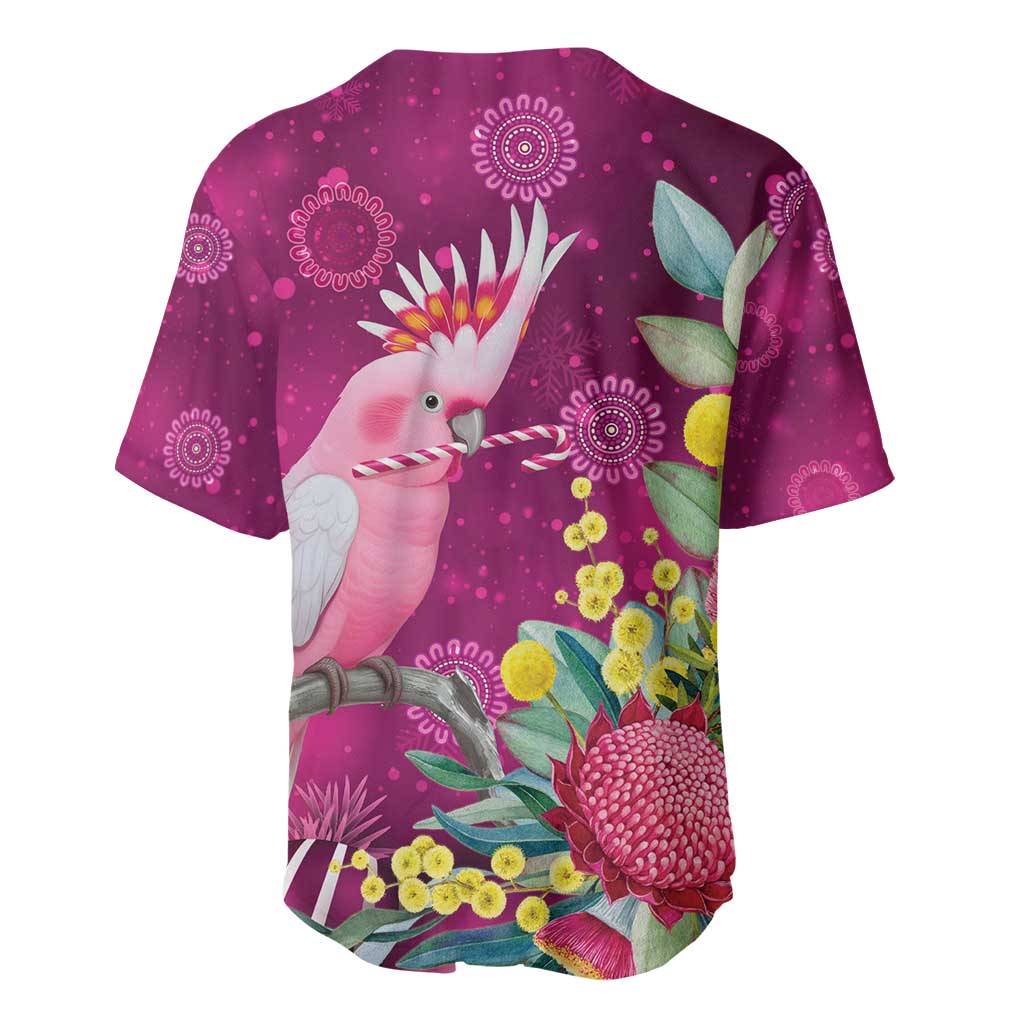 Australia Pink Cockatoo Christmas Baseball Jersey Aussie Native Flowers Merry Xmas - Pink - Aussie Hoodie