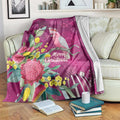Australia Pink Cockatoo Christmas Blanket Aussie Native Flowers Merry Xmas - Pink - Aussie Hoodie