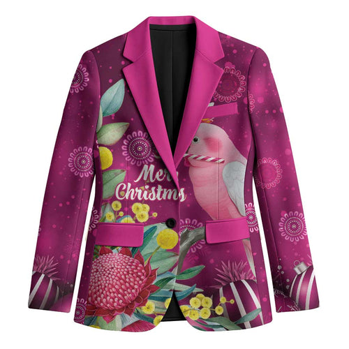 Australia Pink Cockatoo Christmas Blazer Aussie Native Flowers Merry Xmas - Pink - Aussie Hoodie