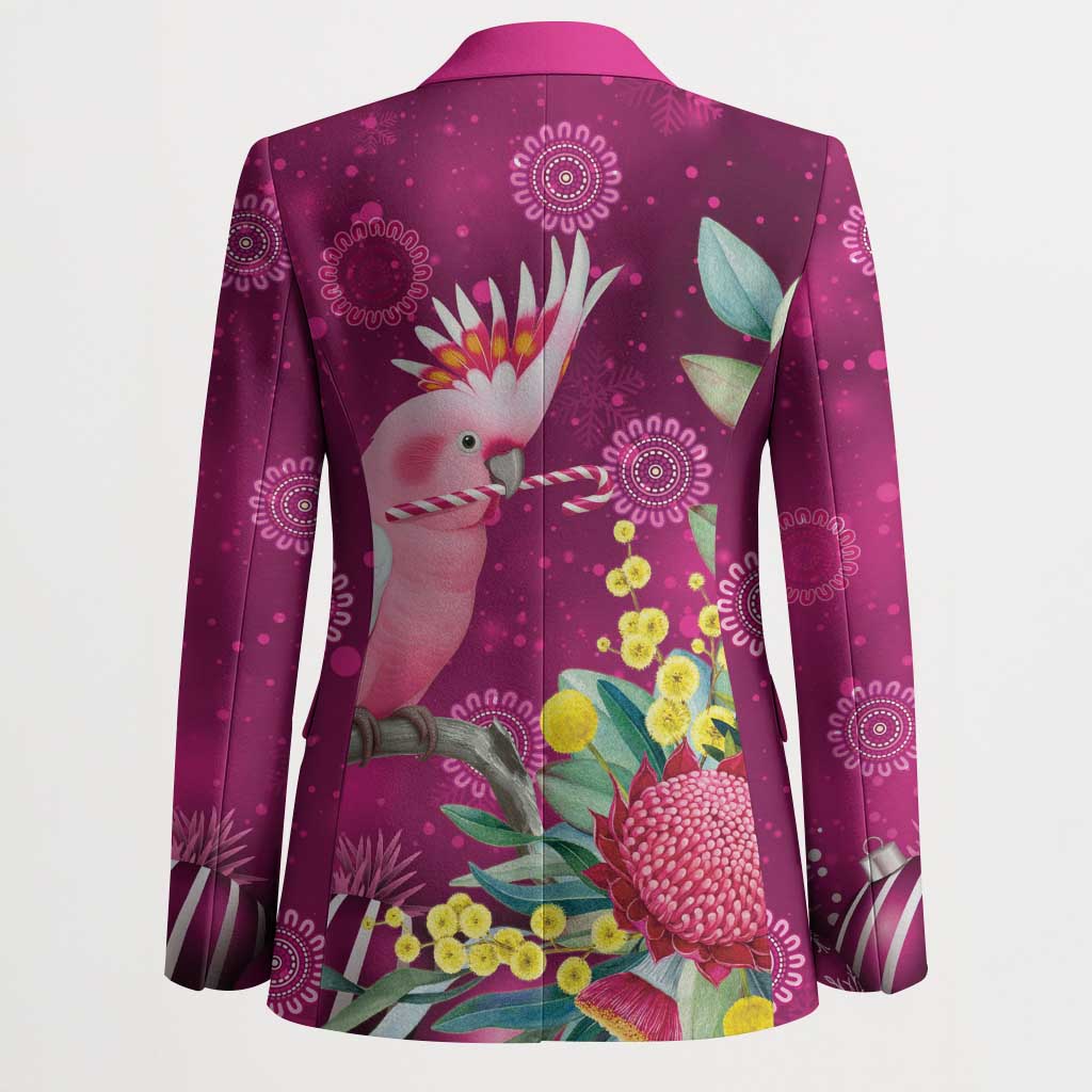 Australia Pink Cockatoo Christmas Blazer Aussie Native Flowers Merry Xmas - Pink - Aussie Hoodie