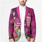 Australia Pink Cockatoo Christmas Blazer Aussie Native Flowers Merry Xmas - Pink - Aussie Hoodie