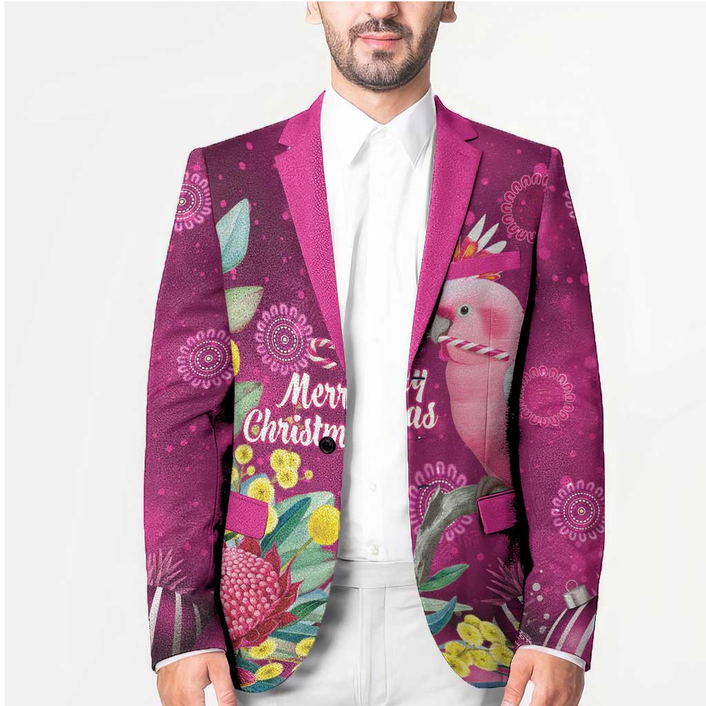 Australia Pink Cockatoo Christmas Blazer Aussie Native Flowers Merry Xmas - Pink - Aussie Hoodie