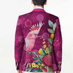 Australia Pink Cockatoo Christmas Blazer Aussie Native Flowers Merry Xmas - Pink - Aussie Hoodie