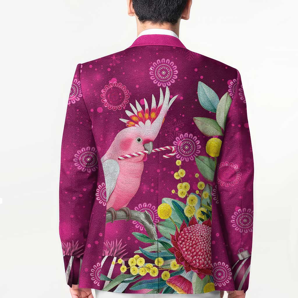 Australia Pink Cockatoo Christmas Blazer Aussie Native Flowers Merry Xmas - Pink - Aussie Hoodie