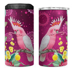 Australia Pink Cockatoo Christmas 4 in 1 Can Cooler Tumbler Aussie Native Flowers Merry Xmas - Pink - Aussie Hoodie