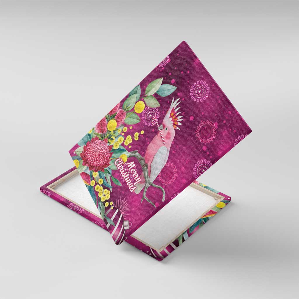 Australia Pink Cockatoo Christmas Canvas Wall Art Aussie Native Flowers Merry Xmas - Pink - Aussie Hoodie