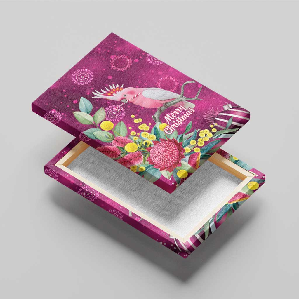 Australia Pink Cockatoo Christmas Canvas Wall Art Aussie Native Flowers Merry Xmas - Pink - Aussie Hoodie