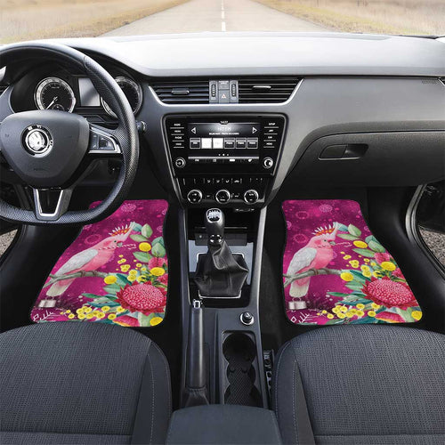 Australia Pink Cockatoo Christmas Car Mats Aussie Native Flowers Merry Xmas - Pink - Aussie Hoodie