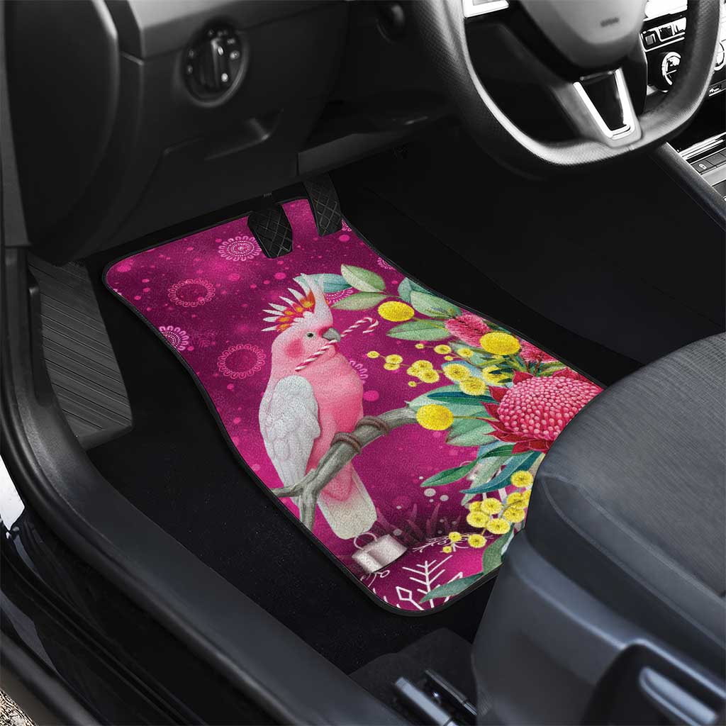 Australia Pink Cockatoo Christmas Car Mats Aussie Native Flowers Merry Xmas - Pink - Aussie Hoodie