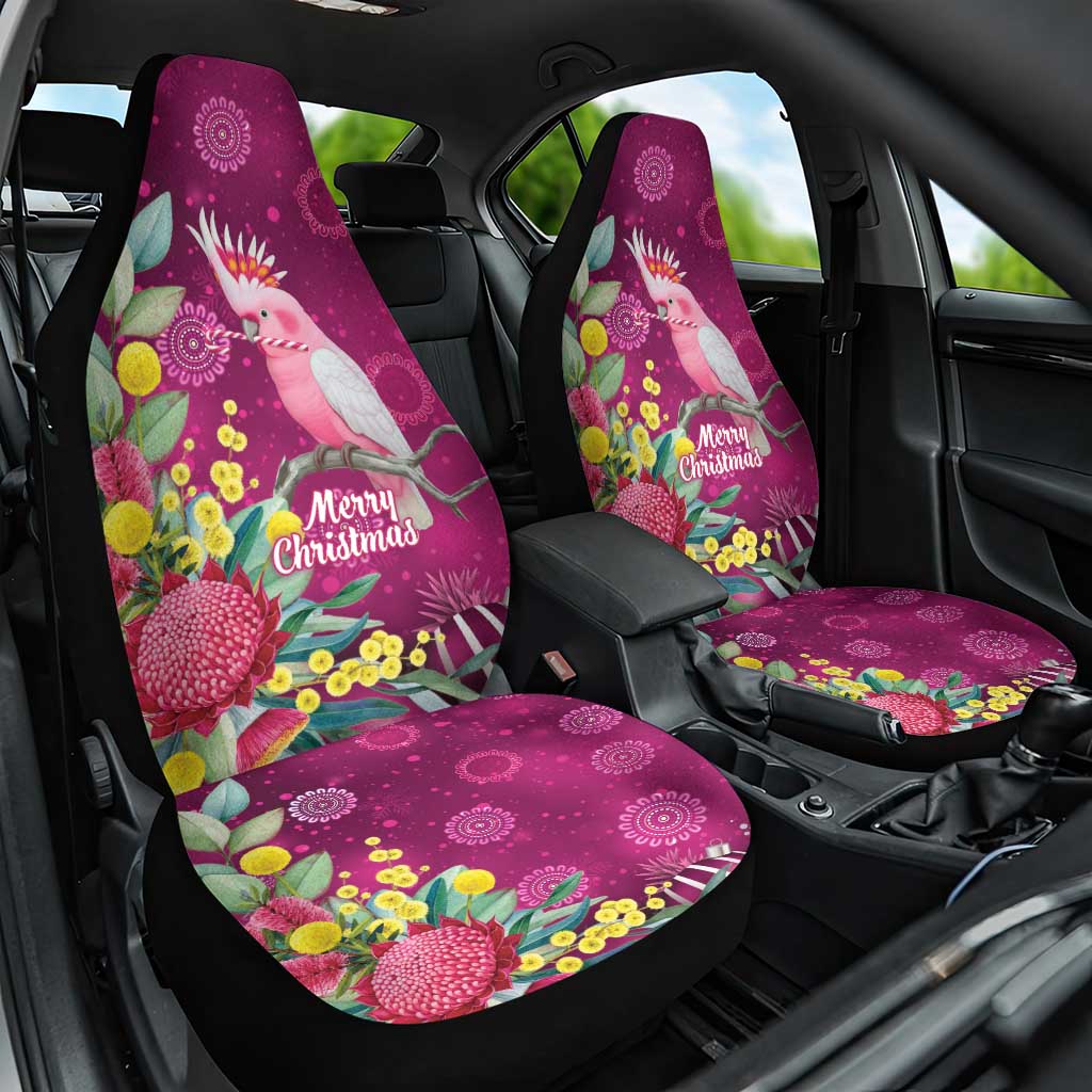 Australia Pink Cockatoo Christmas Car Seat Cover Aussie Native Flowers Merry Xmas - Pink - Aussie Hoodie