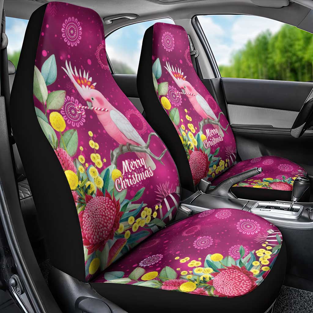Australia Pink Cockatoo Christmas Car Seat Cover Aussie Native Flowers Merry Xmas - Pink - Aussie Hoodie