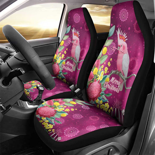 Australia Pink Cockatoo Christmas Car Seat Cover Aussie Native Flowers Merry Xmas - Pink - Aussie Hoodie