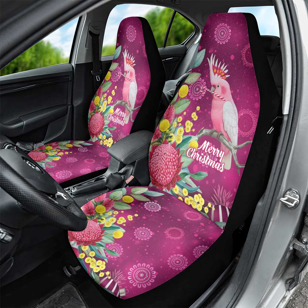Australia Pink Cockatoo Christmas Car Seat Cover Aussie Native Flowers Merry Xmas - Pink - Aussie Hoodie