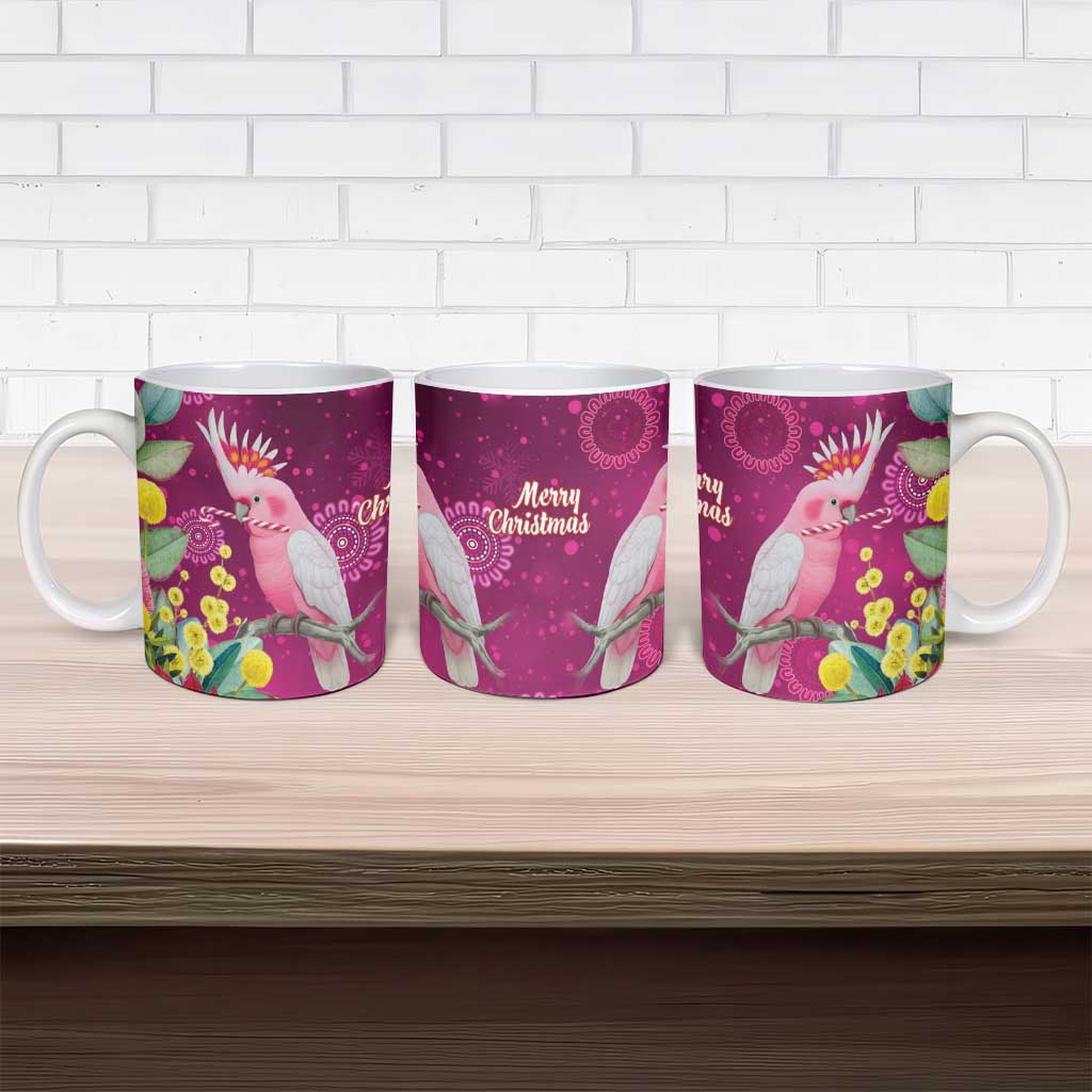 Australia Pink Cockatoo Christmas Ceramic Mug Aussie Native Flowers Merry Xmas - Pink - Aussie Hoodie