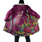 Australia Pink Cockatoo Christmas Cloak Aussie Native Flowers Merry Xmas - Pink - Aussie Hoodie