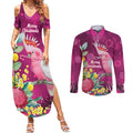 Australia Pink Cockatoo Christmas Couples Matching Summer Maxi Dress and Long Sleeve Button Shirt Aussie Native Flowers Merry Xmas - Pink - Aussie Hoodie