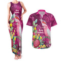 Australia Pink Cockatoo Christmas Couples Matching Tank Maxi Dress and Hawaiian Shirt Aussie Native Flowers Merry Xmas - Pink - Aussie Hoodie