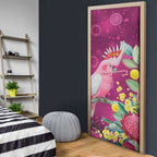 Australia Pink Cockatoo Christmas Door Cover Aussie Native Flowers Merry Xmas - Pink - Aussie Hoodie
