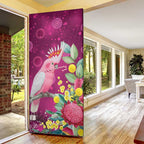 Australia Pink Cockatoo Christmas Door Cover Aussie Native Flowers Merry Xmas - Pink - Aussie Hoodie