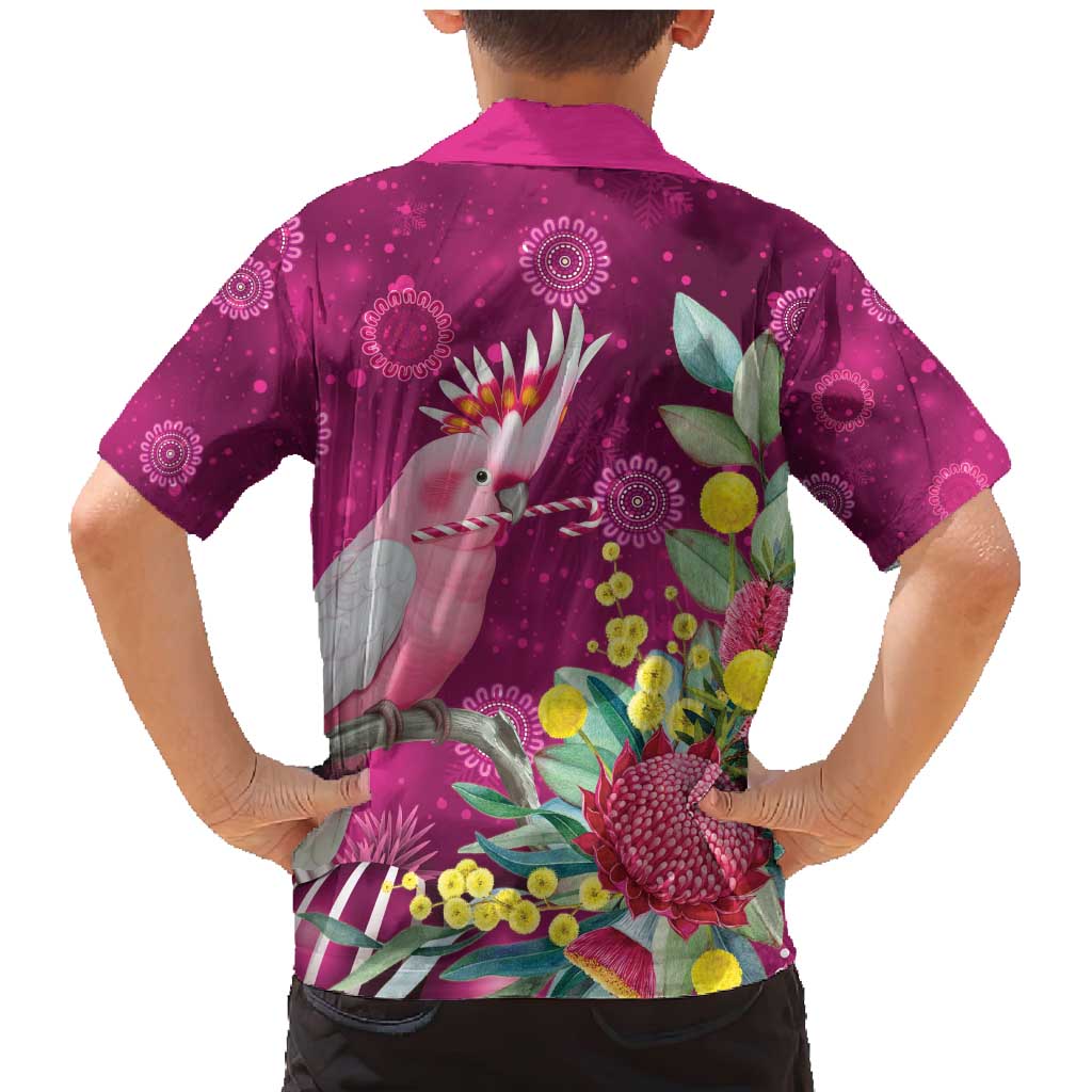 Australia Pink Cockatoo Christmas Family Matching Mermaid Dress and Hawaiian Shirt Aussie Native Flowers Merry Xmas - Pink - Aussie Hoodie